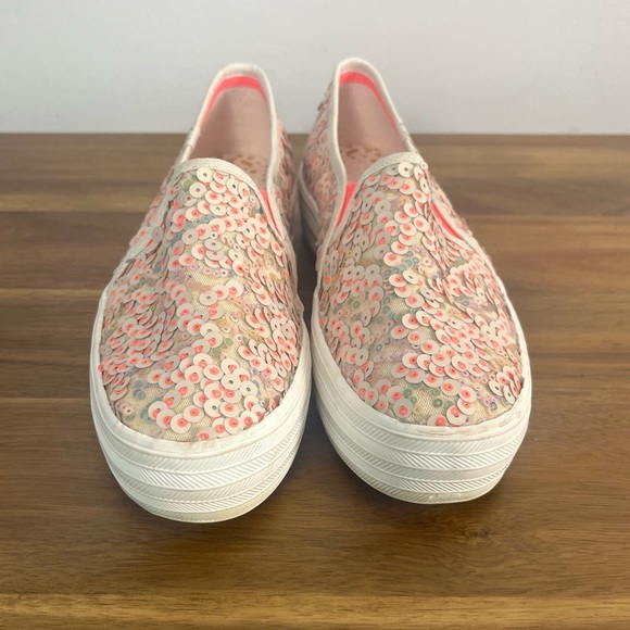 Ked's Oh Joy! Triple Decker Pink Sequin Sneaker size 7 platform - Picture 3 of 10
